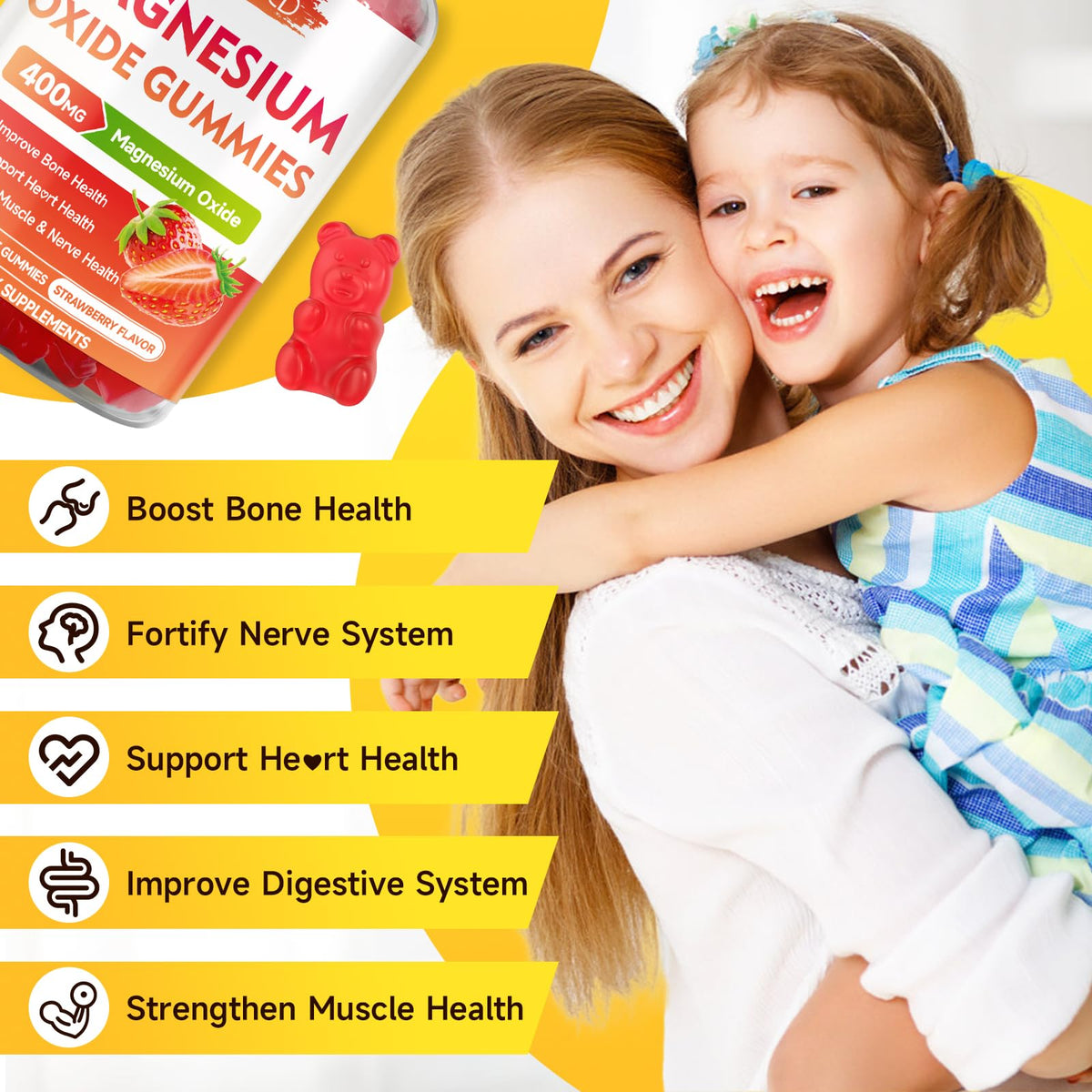 Gummies de magnésium oxydé MEENCCD vue de près