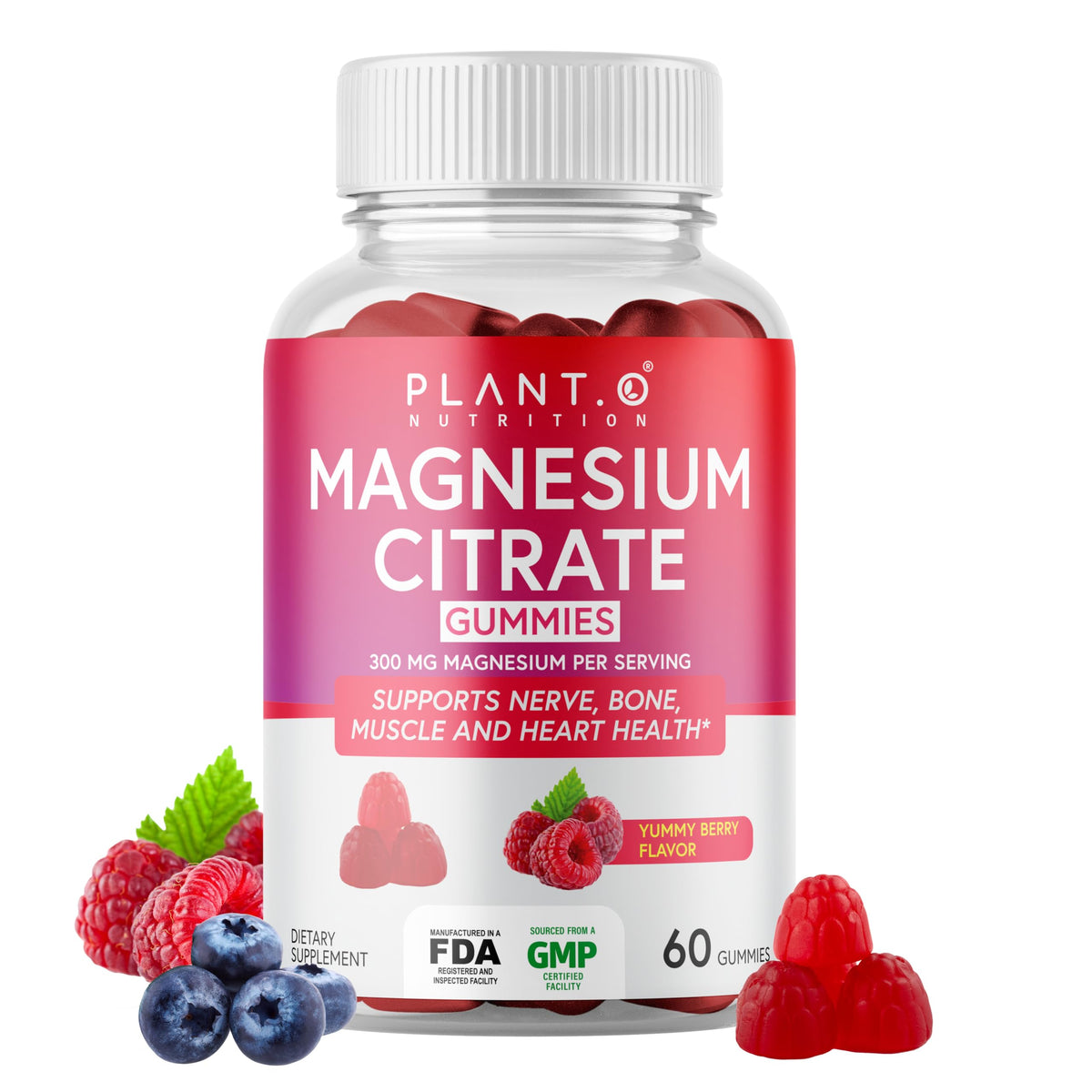 Gummies de Magnésium PLANT.O NUTRITION 300 mg - vue de face