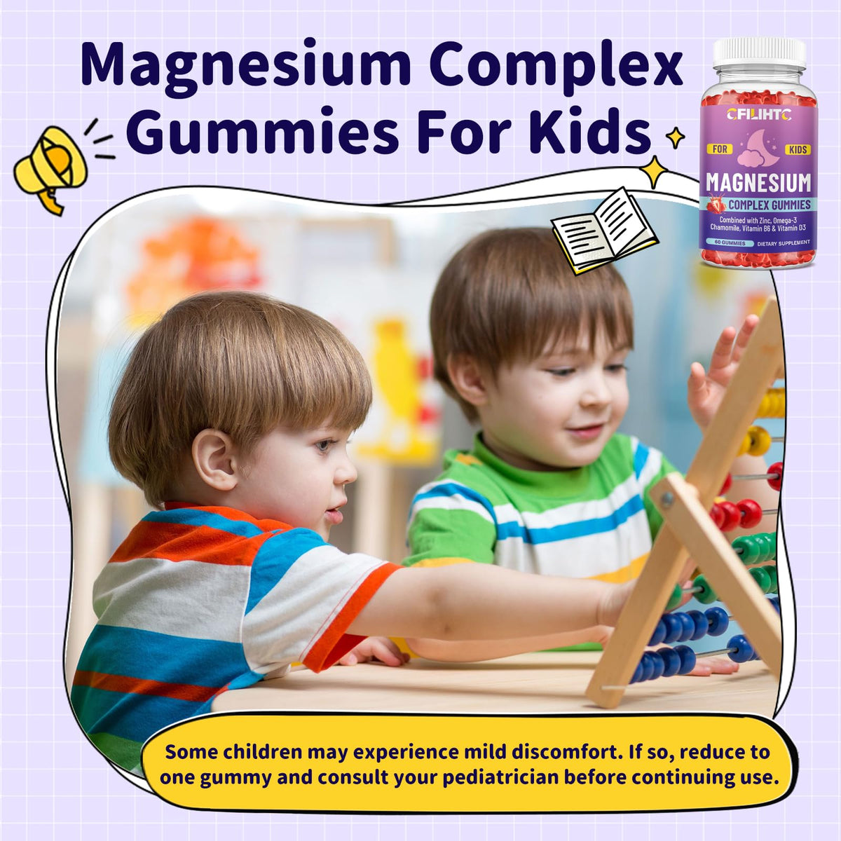 Gummies de magnésium pour enfants CFILIHTC en forme d'ours