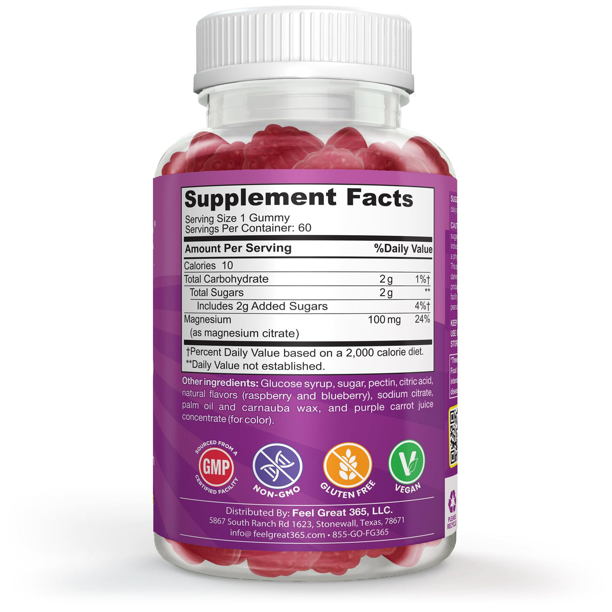 Gummies de magnésium pour enfants, format idéal pour la consommation quotidienne