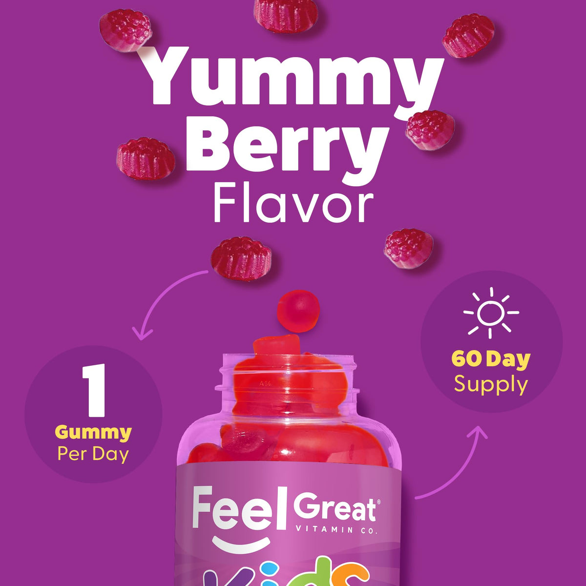 Gummies de magnésium pour enfants, garantie de qualité Feel Great 365