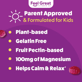 Gummies de magnésium pour enfants, prise facile, format de 60 unités