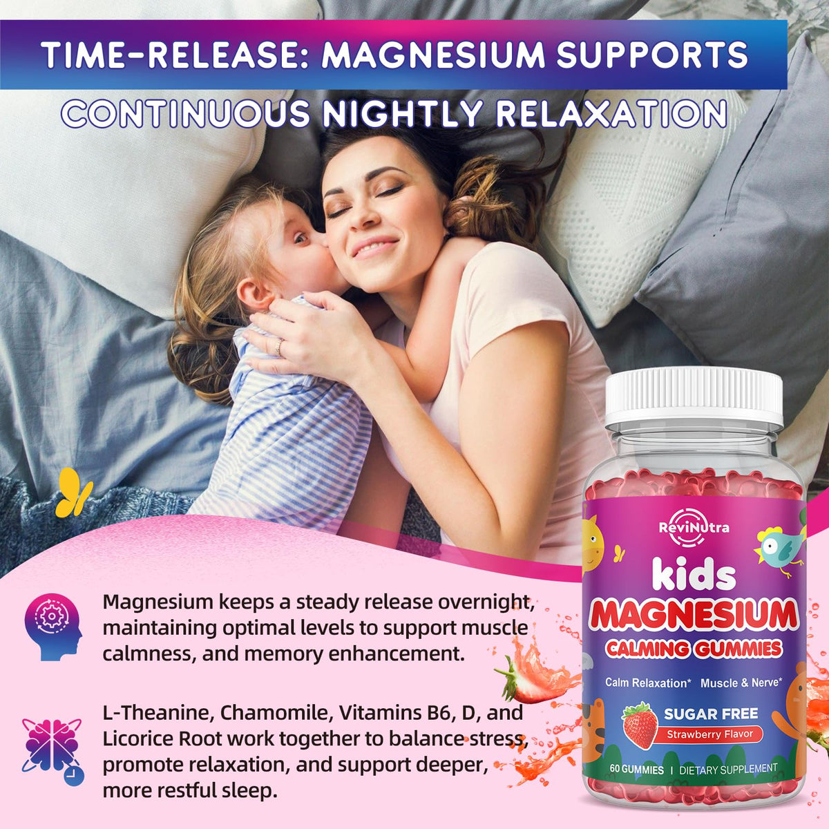 Gummies de magnésium ReviNutra 120 gummies dans l'emballage