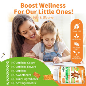 Gummies de Magnésium ReviNutra, ingrédients naturels sur une table
