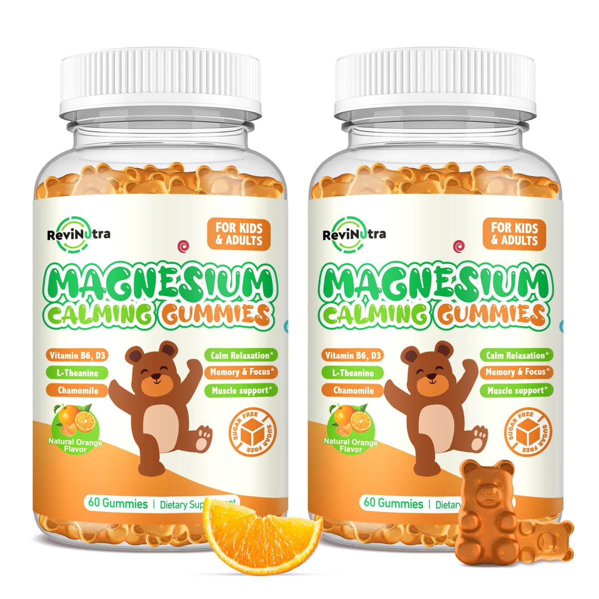 Gummies de Magnésium ReviNutra pour Enfants, pot de 120 unités