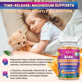 Gummies de magnésium ReviNutra pour enfants, sur une table