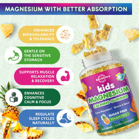 Gummies de magnésium ReviNutra, texture gélifiée, goût ananas