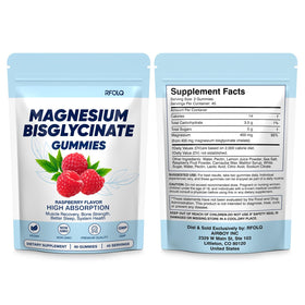 Gummies de magnésium RFOLQ avec fruits frais en arrière-plan