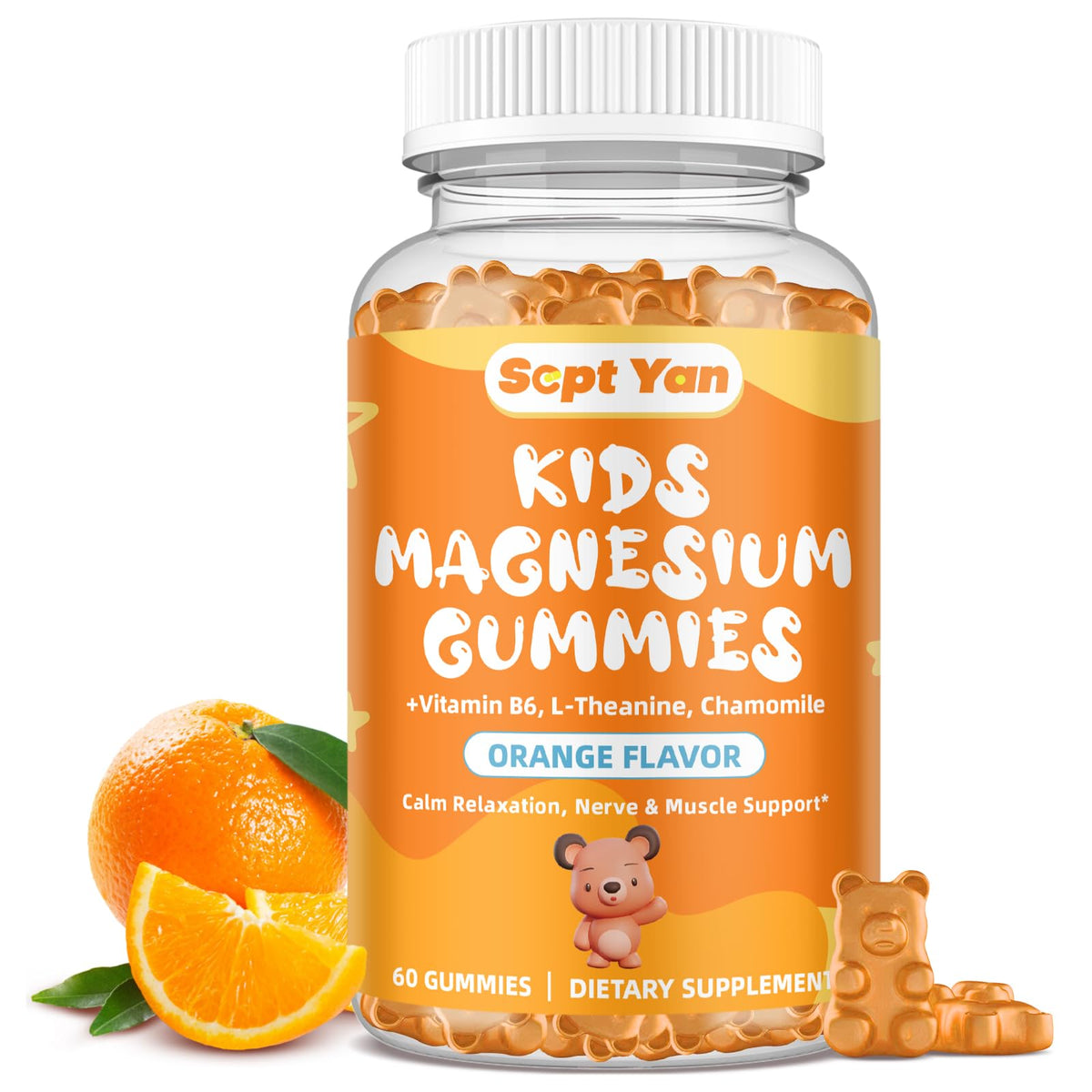 Gummies de magnésium SEPT YAN 60 gummies saveur orange