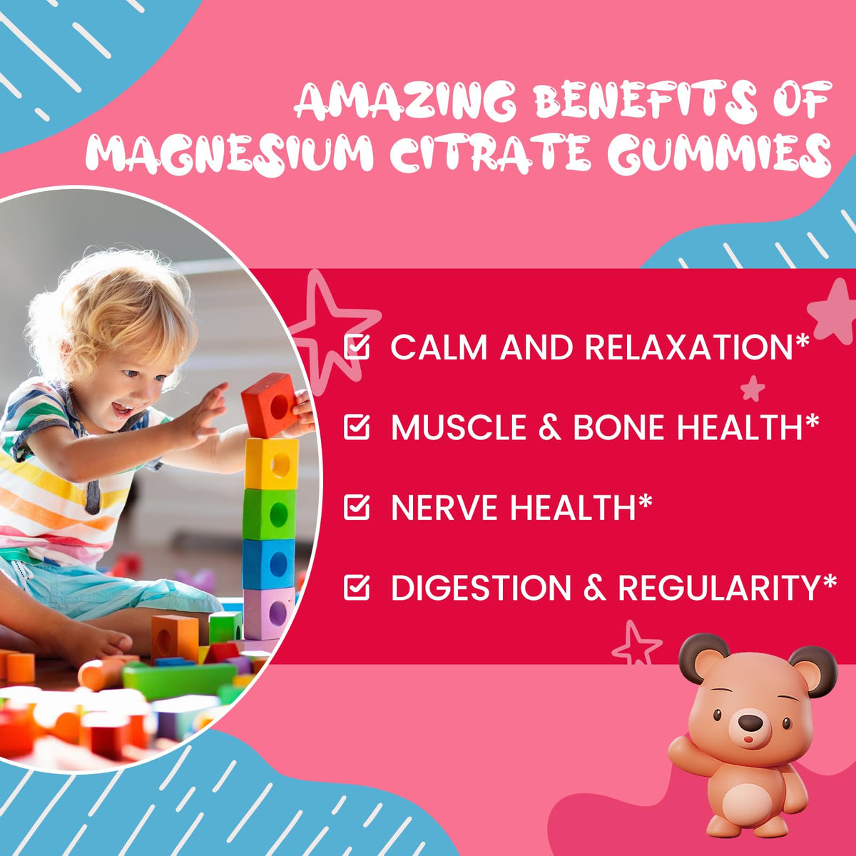 Gummies de Magnésium SEPT YAN montrant la texture et la couleur