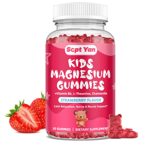 Gummies de magnésium SEPT YAN pour enfants, 60 gummies saveur fraise