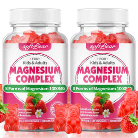 Gummies de magnésium softbear 1000mg 120 gummies au goût de fraise