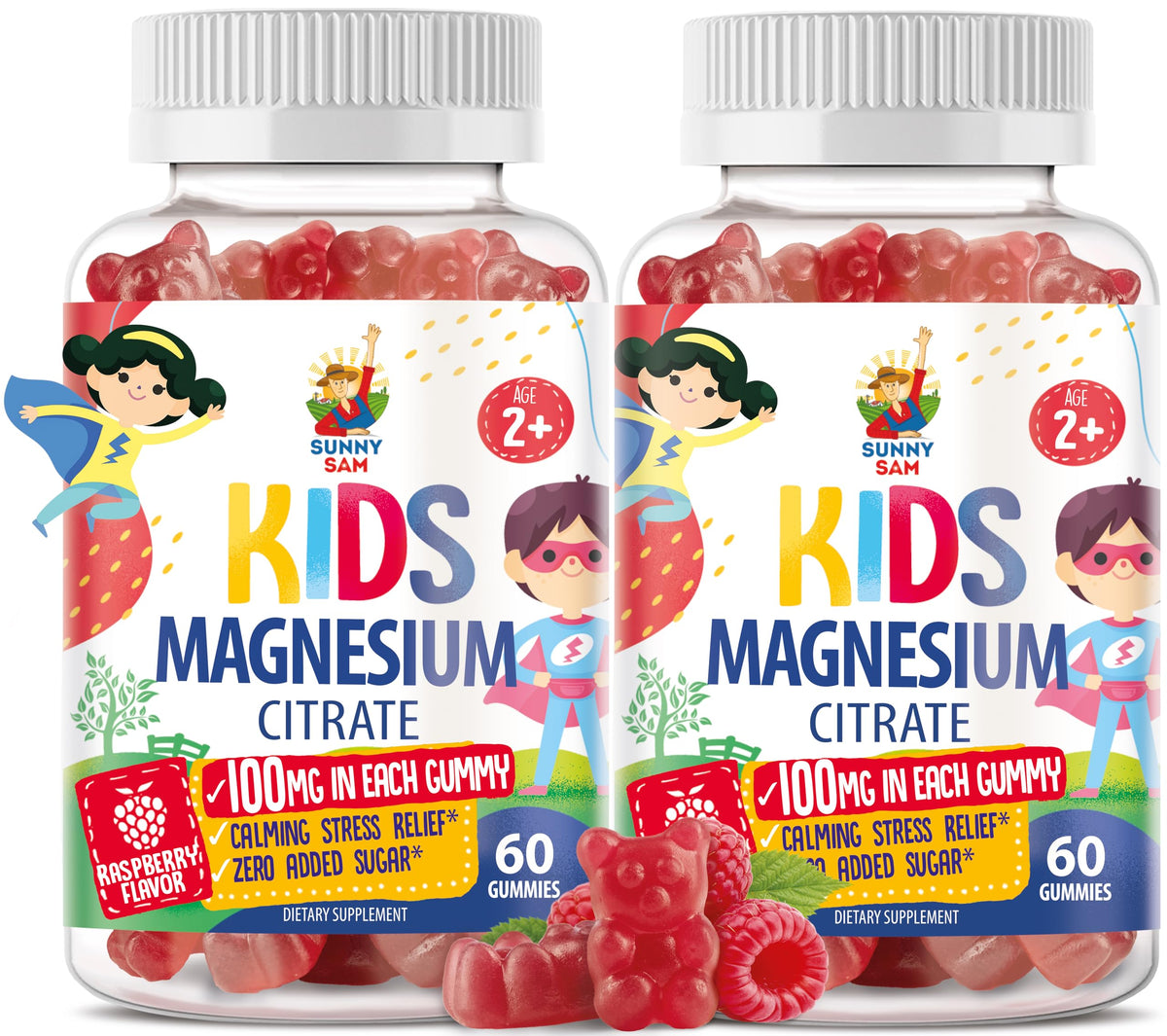Gummies de magnésium SUNNY SAM 100mg en boîte vue de face