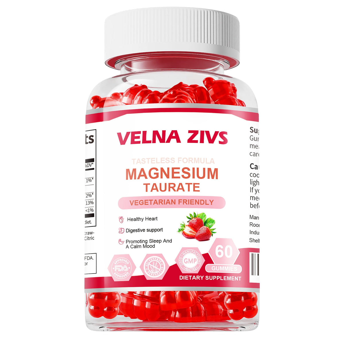 Gummies de magnésium taurate Velna zivs 1800mg, vue de face