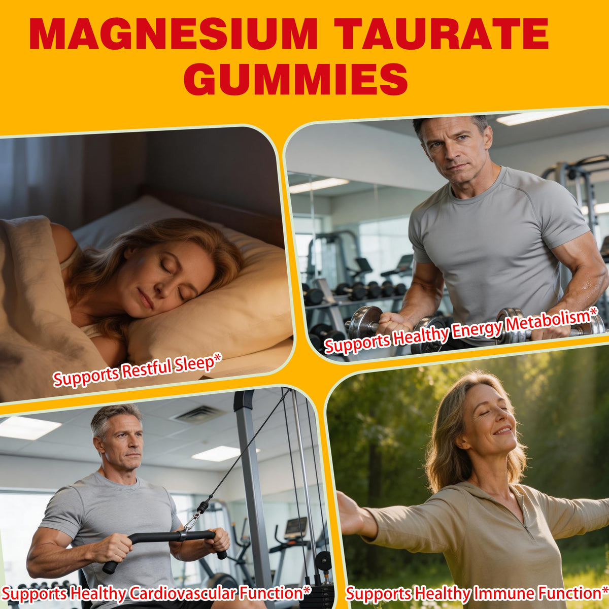 Gummies de magnésium taurate Ynlljmdw montrant leur texture moelleuse