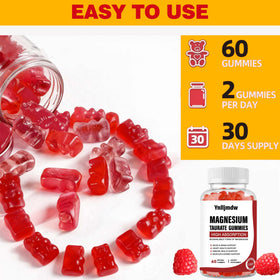 Gummies de magnésium taurate Ynlljmdw sur une table en bois
