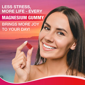 Gummies de Magnésium VAJYKEWJY sur un fond blanc