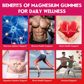 Gummies de Magnésium VAJYKEWJY sur une table, présentation