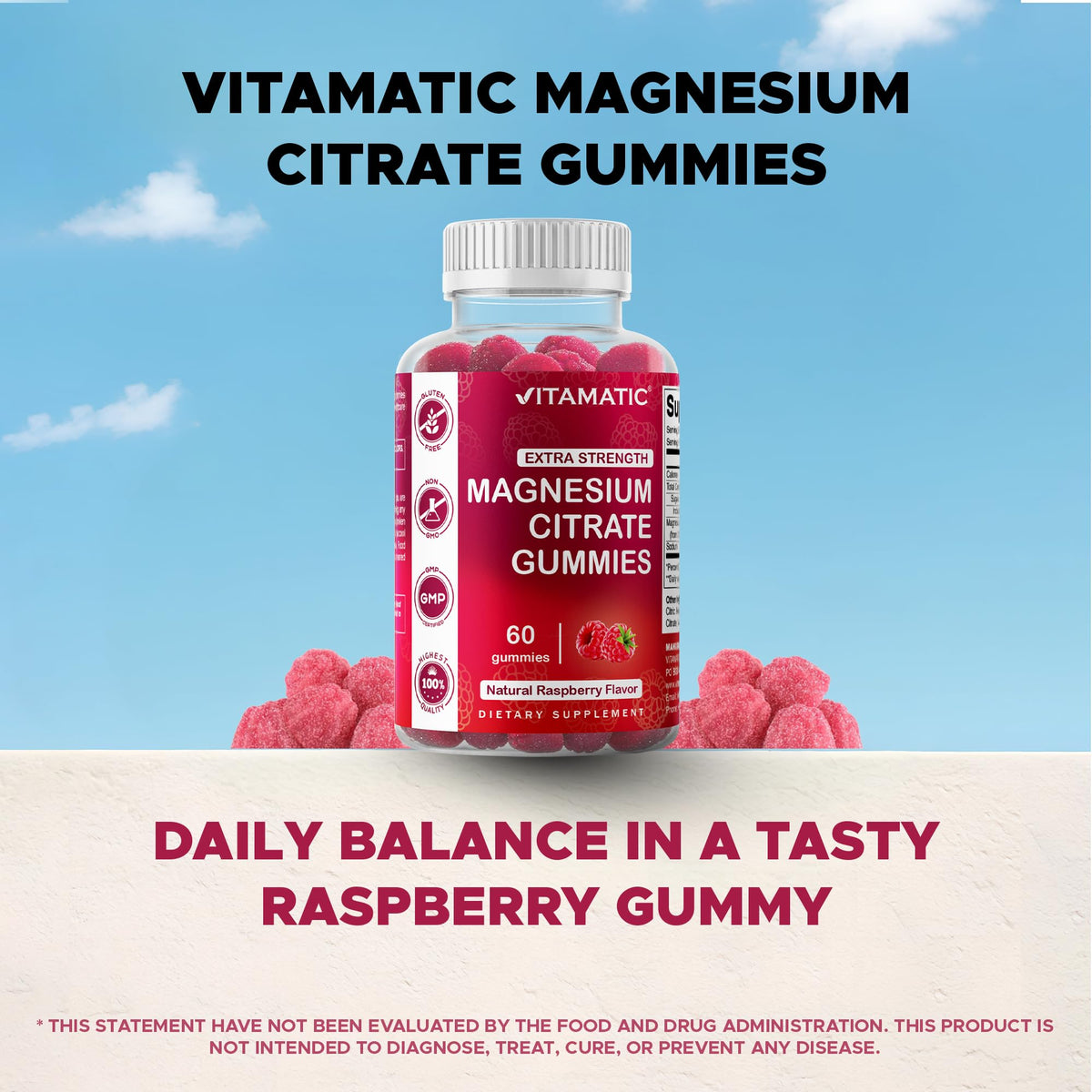 Gummies de Magnésium Vitamatic, présentation sur une table