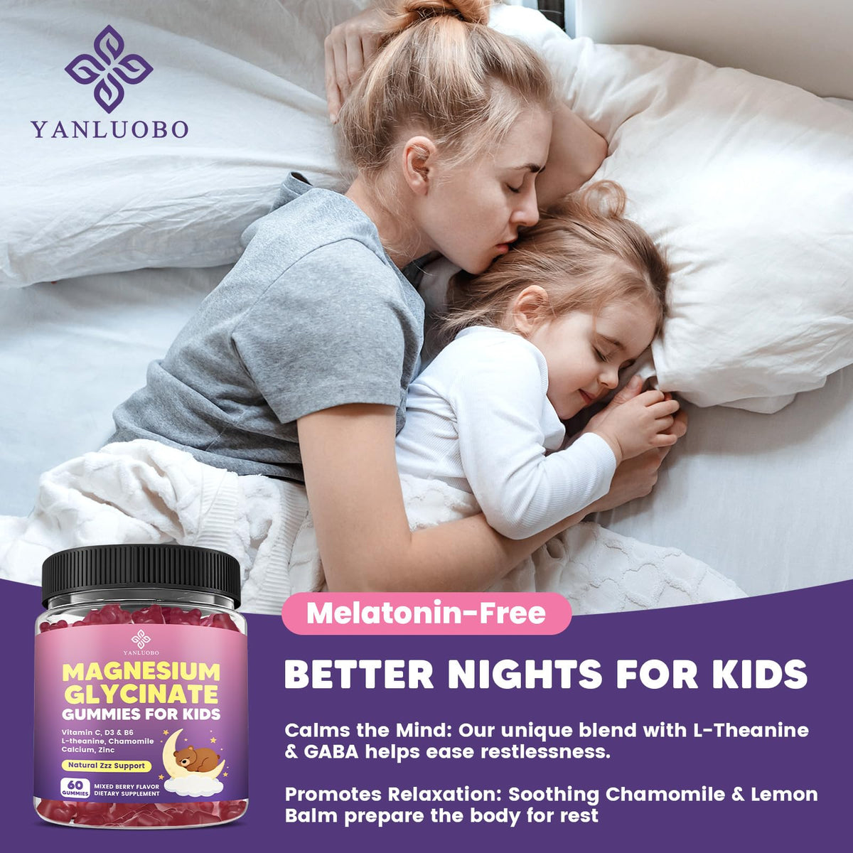 Gummies de magnésium YANLUOBO avec une main d'enfant