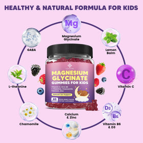 Gummies de magnésium YANLUOBO sur une table avec des fruits