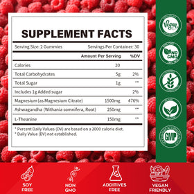 Gummies de magnésium Yidout sur fond blanc