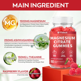 Gummies de magnésium Yidout sur une cuillère en bois