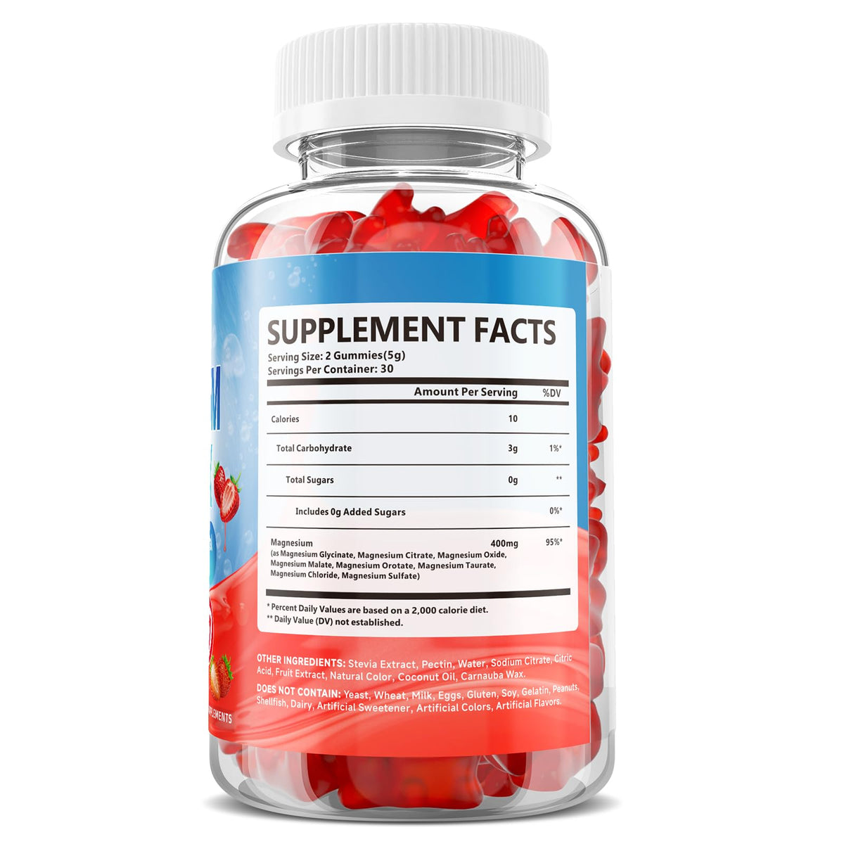 Gummies de magnésium Youlikee sur une table en bois