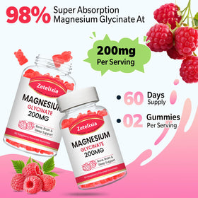 Gummies de magnésium Zetelixia en portion, deux gummies sur une cuillère