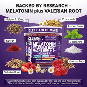 Gummies de Mélatonine 10mg Clean Nutraceuticals en collation