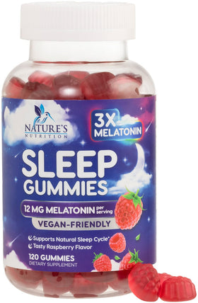 Gummies de Mélatonine 12 mg Nature's Nutrition vue de face