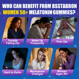 Gummies de mélatonine BSSTABBON 10 mg sur une table en bois
