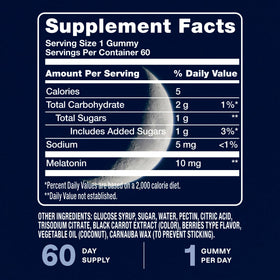 Gummies de mélatonine Cliganic avec un fond naturel