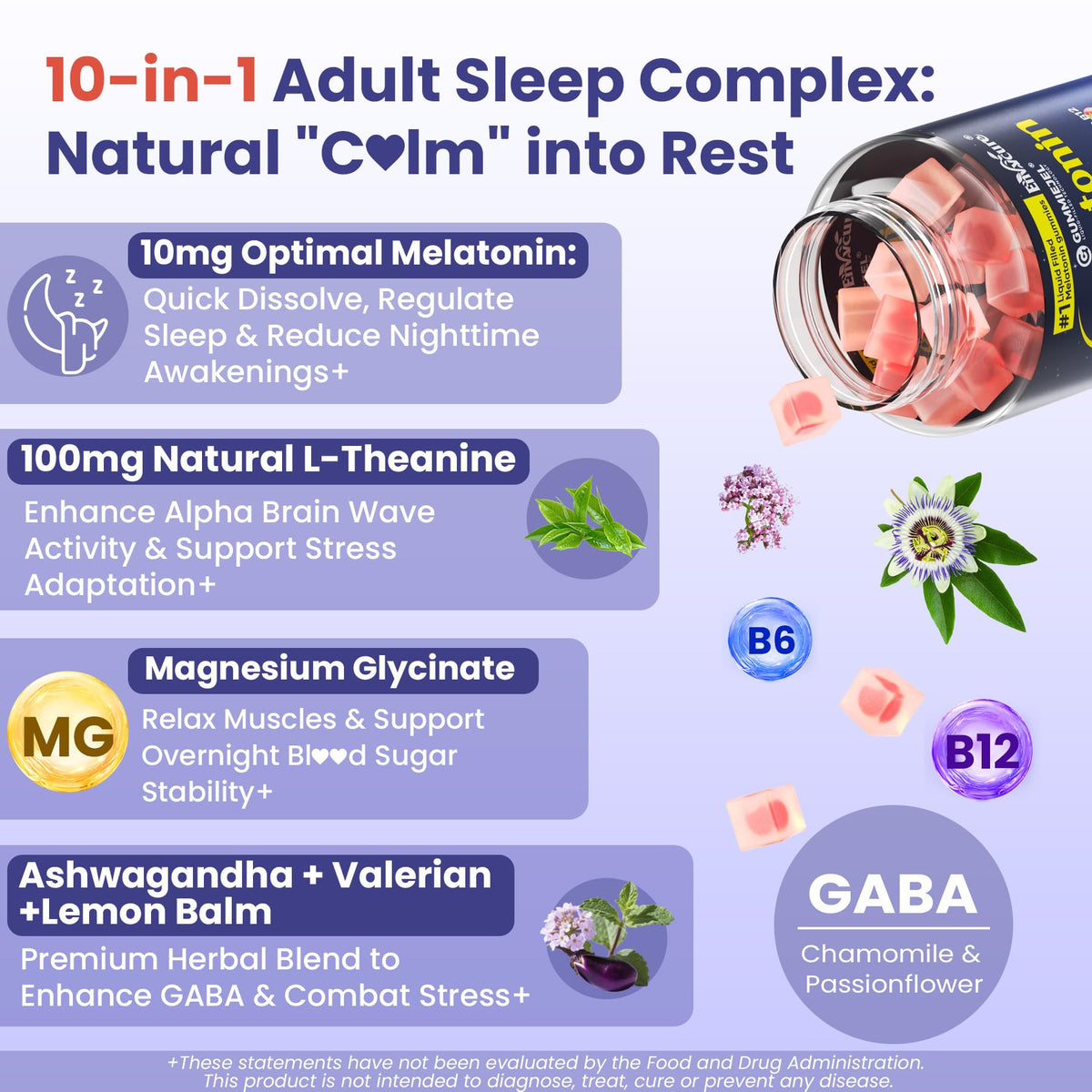 Gummies de mélatonine EnvyCure dans une main