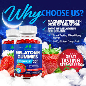Gummies de mélatonine Just Nutrients 30mg, bouteille ouverte