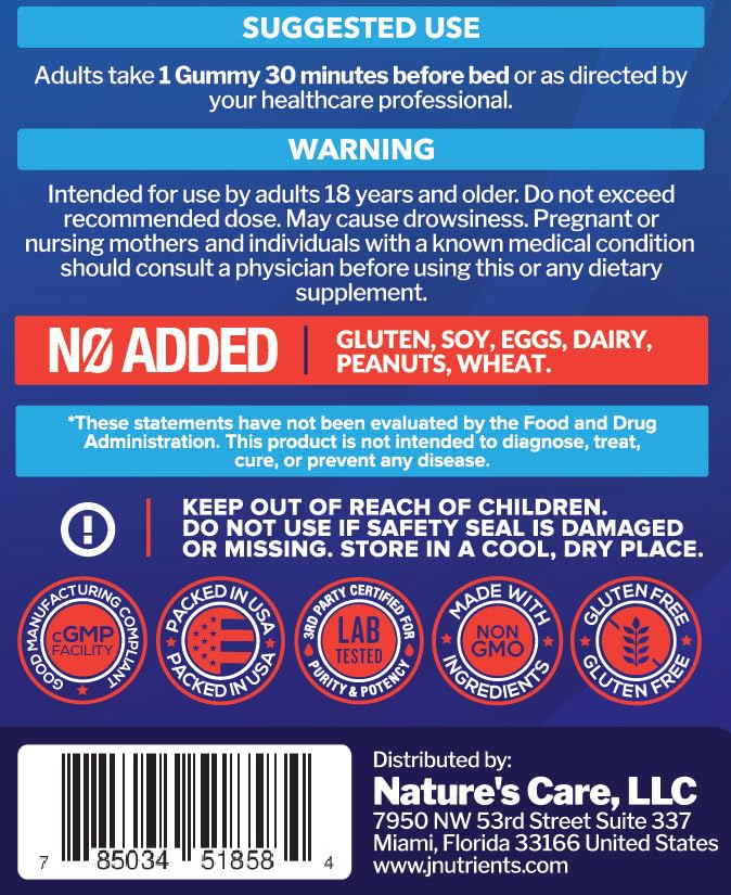 Gummies de mélatonine Just Nutrients 30mg sur un fond neutre