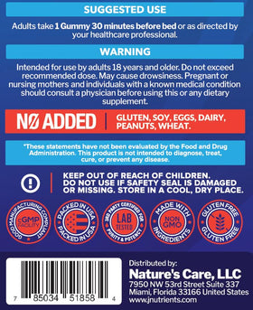 Gummies de mélatonine Just Nutrients 30mg sur un fond neutre