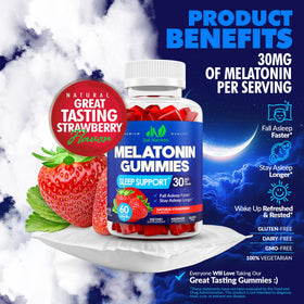 Gummies de mélatonine Just Nutrients 30mg, vue de dessus