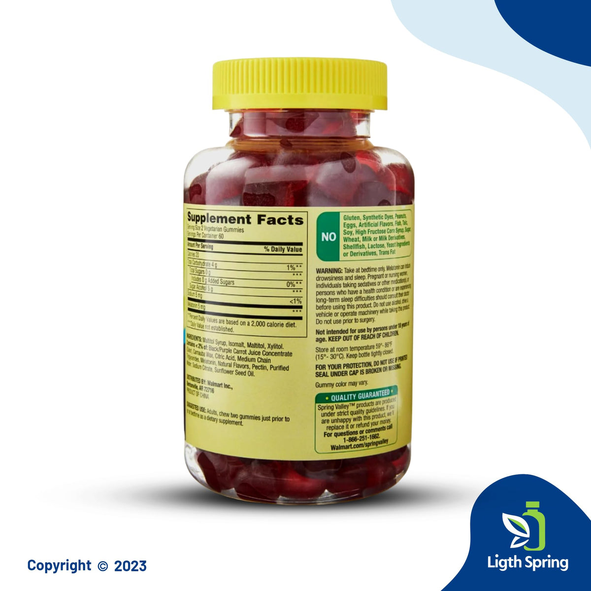 Gummies de mélatonine LightSpring avec une texture moelleuse