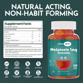 Gummies de Mélatonine Maxi Health à côté d'autres compléments alimentaires
