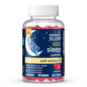 Gummies de Mélatonine Mommy's Bliss pour enfants en emballage, goût fraise