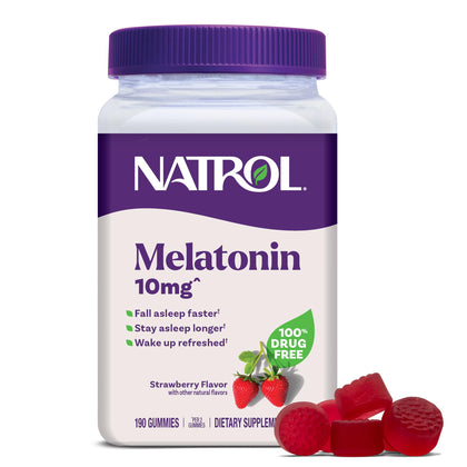 Gummies de mélatonine Natrol 10 mg, 190 gummies, vue de face