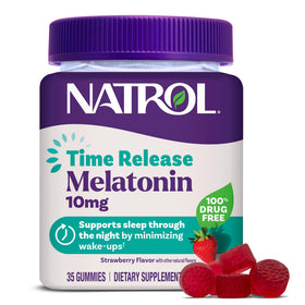 Gummies de mélatonine Natrol 10mg saveur fraise en emballage