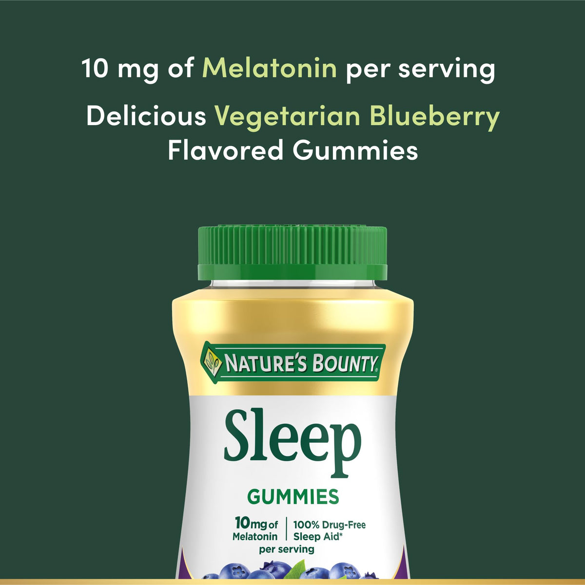 Gummies de mélatonine Nature's Bounty 10 mg, vue de côté