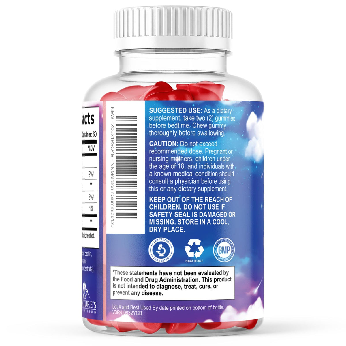 Gummies de Mélatonine Nature's Nutrition ouvertes