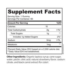 Gummies de mélatonine NATURELO, gummies individuels sur une surface