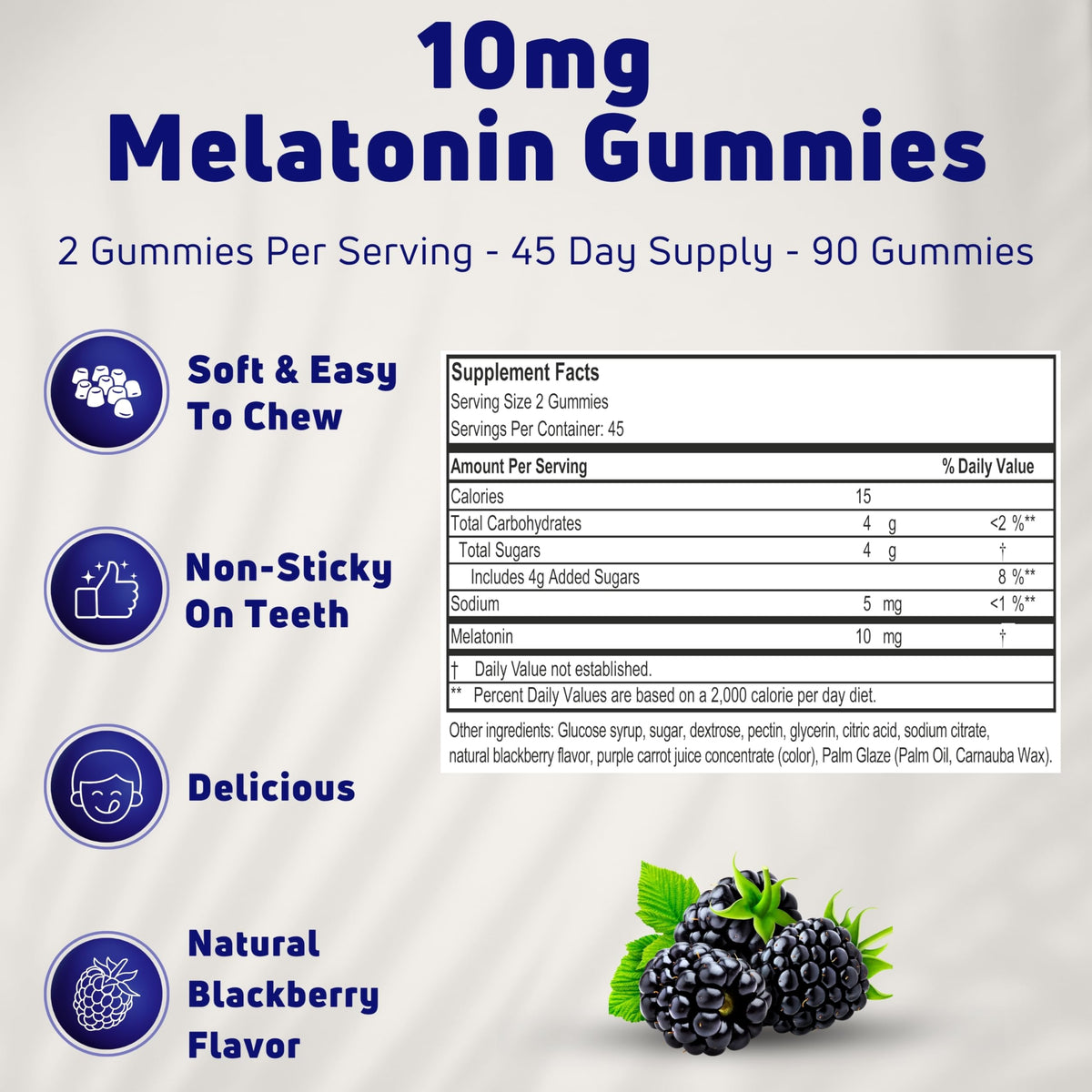 Gummies de mélatonine NUELATION, texture molle et facile à mâcher
