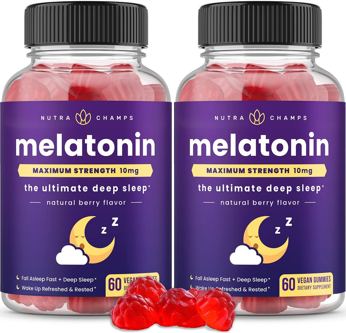 Gummies de mélatonine NutraChamps 120 unités avec emballage