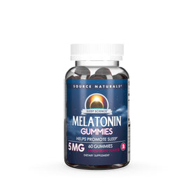 Gummies de mélatonine Source Naturals 5 mg en pot vue de face