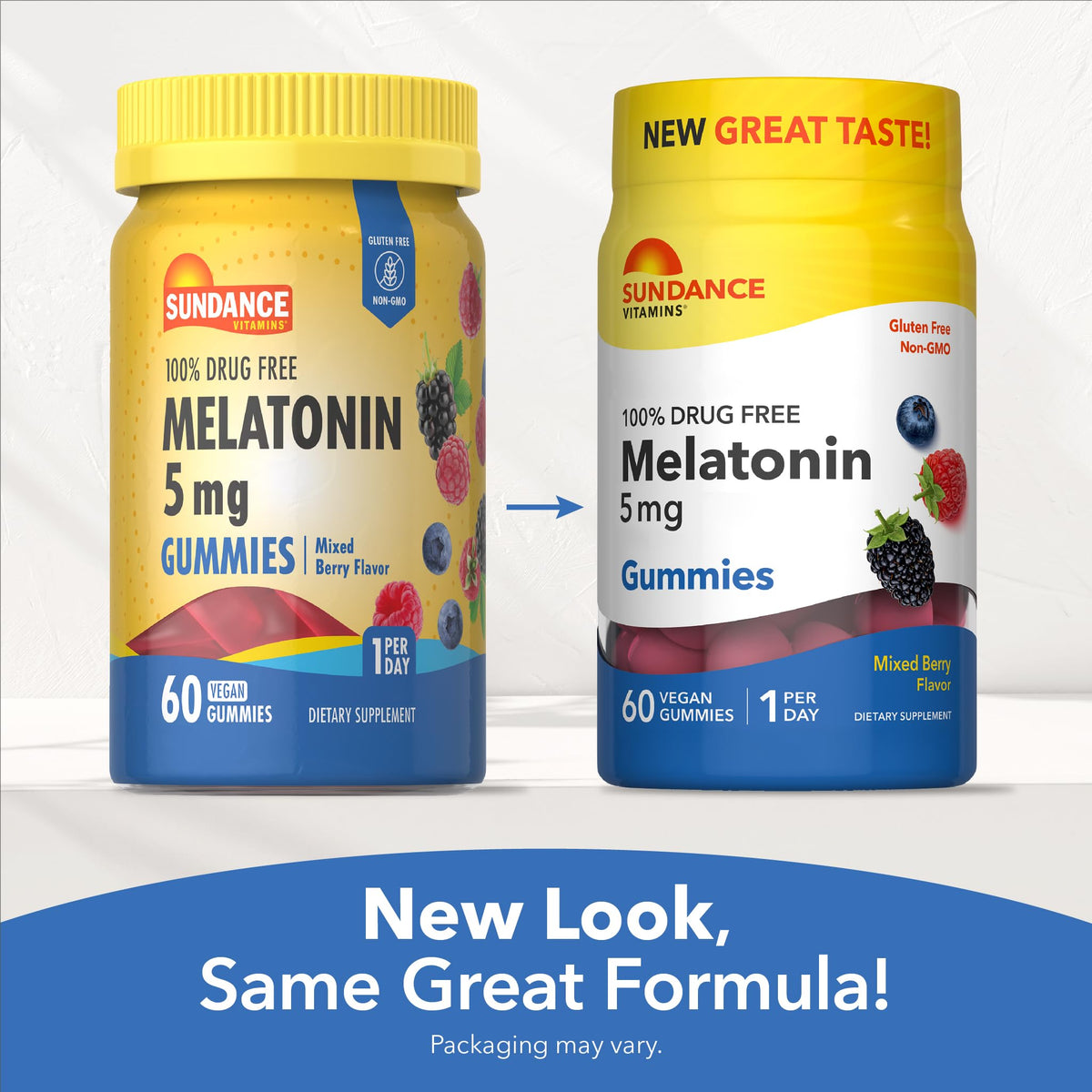 Gummies de mélatonine Sundance sur fond blanc